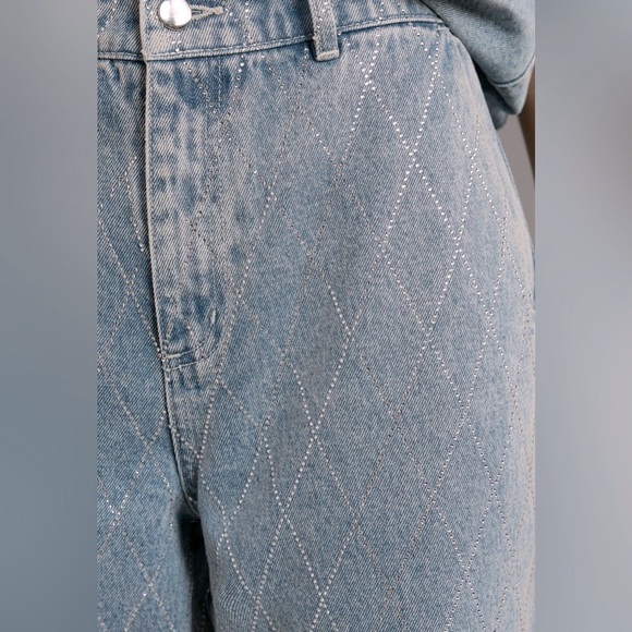 Avec Les Filles all-over diamanté embellishments jeans